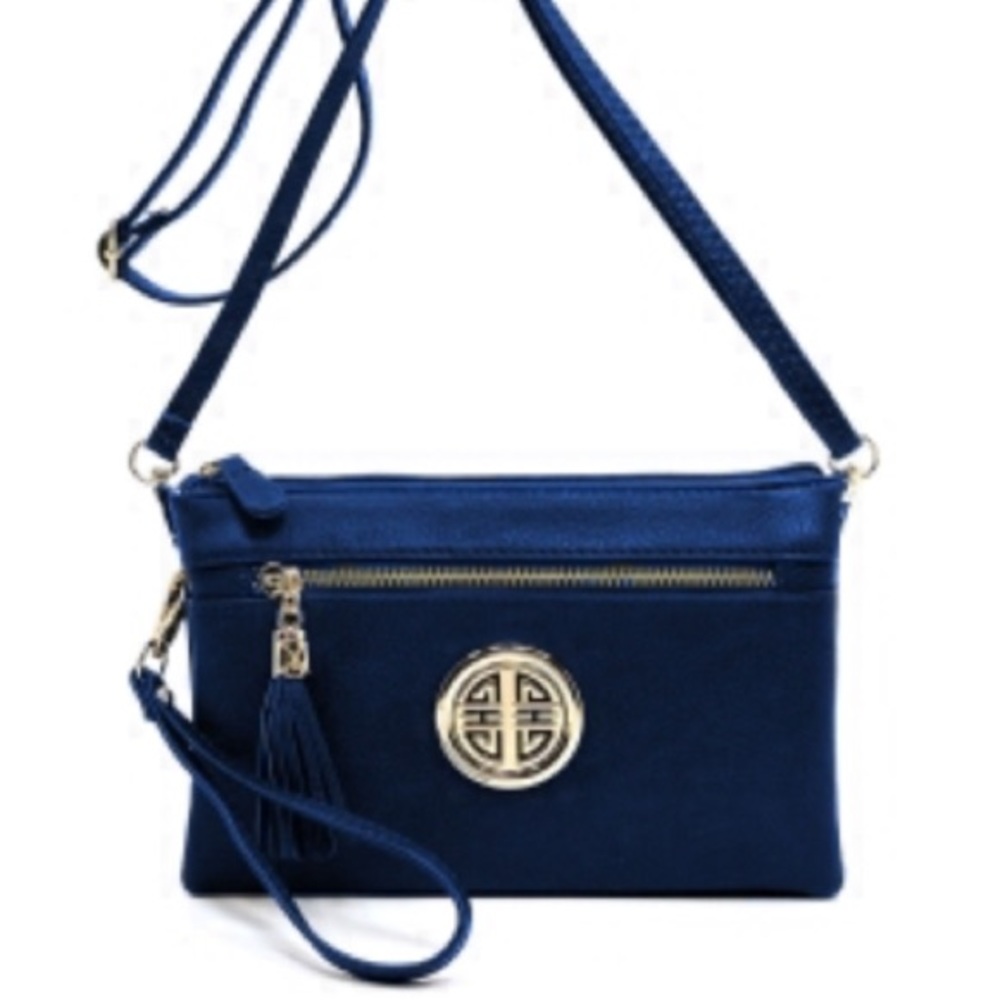 Fashion Logo Clutch Cross Body Purse RY021L Navy